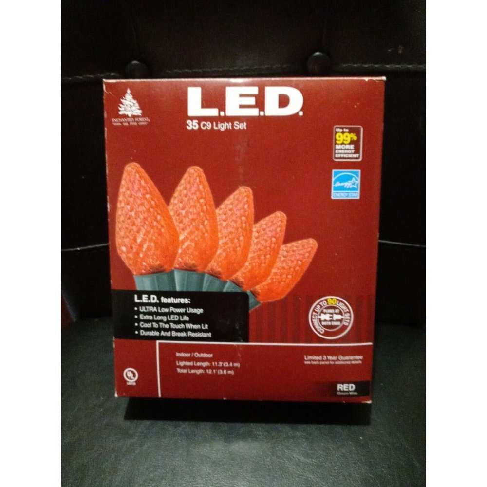 35 LED Christmas Light Set C9 Indoor Outdoor Home Holiday Party String Light RED